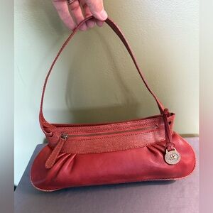 Brahmin Arta Collection Vintage Leather Shoulder Baguette Very HTF EUC